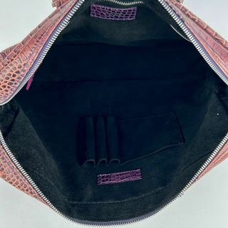 ひし型 GAGA MILAMO ガガミラノ クロコ 型押し ビジネスバッグ 2way