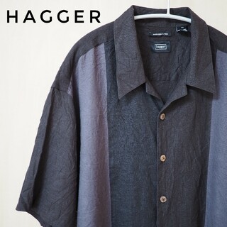 【hagger】ハガー　オープンカラーシャツ　リネン　コットン　半袖シャツ(シャツ)