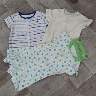 ベビーギャップ(babyGAP)の半袖カバーオール 3枚セット(カバーオール)