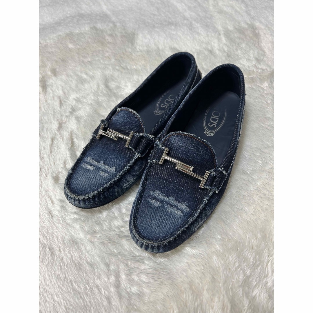 週末限定直輸入♪ TODS トッズ ドライビングシューズ デニム 美品