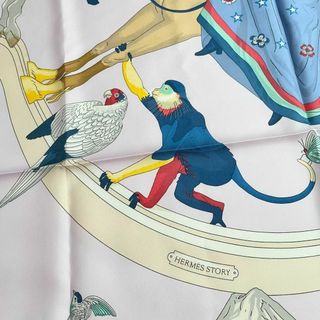Hermes - 【超美品】HERMES 大判スカーフ カレ90 STORY ピンク 2022SS