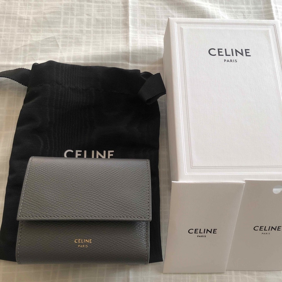 【美品】CELINE スモールウォレット グレー