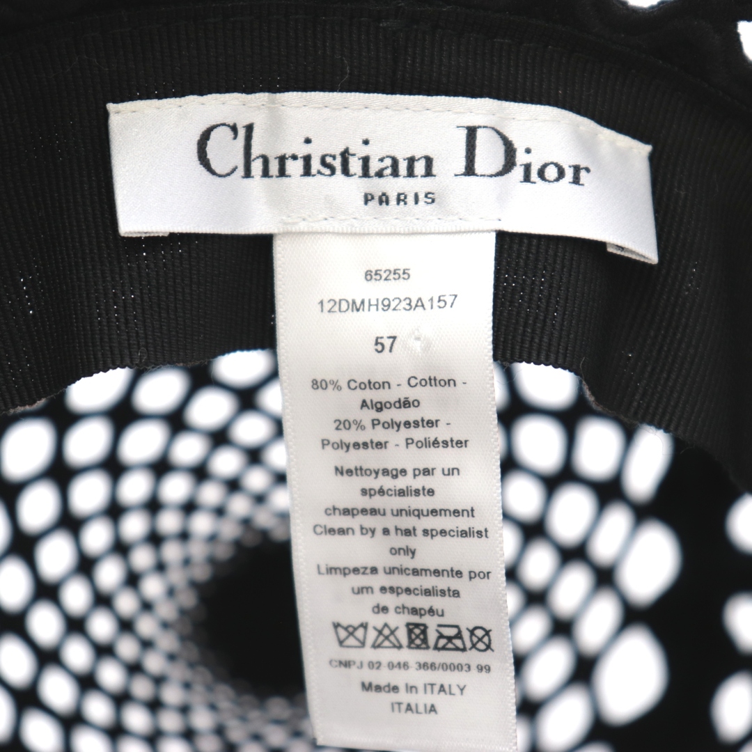 Christian Dior(クリスチャンディオール)の新品同様 クリスチャンディオール 22年 メッシュ ボブハット レディース 黒 57 バケット ロゴ Christian Dior レディースの帽子(ハット)の商品写真