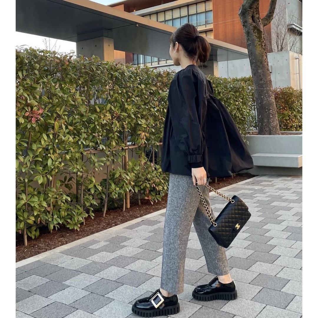 エバニュー anplegantのツイードパンツ ブラックSサイズ | www