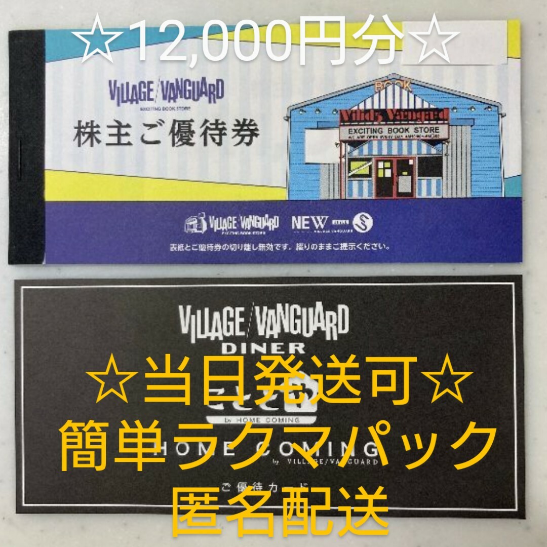 ヴィレッジヴァンガード　株主優待　1000円×12枚