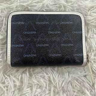返品不可】 ヴァレンティノ ラウンドジップ ロゴ 財布 総柄 コンパクト