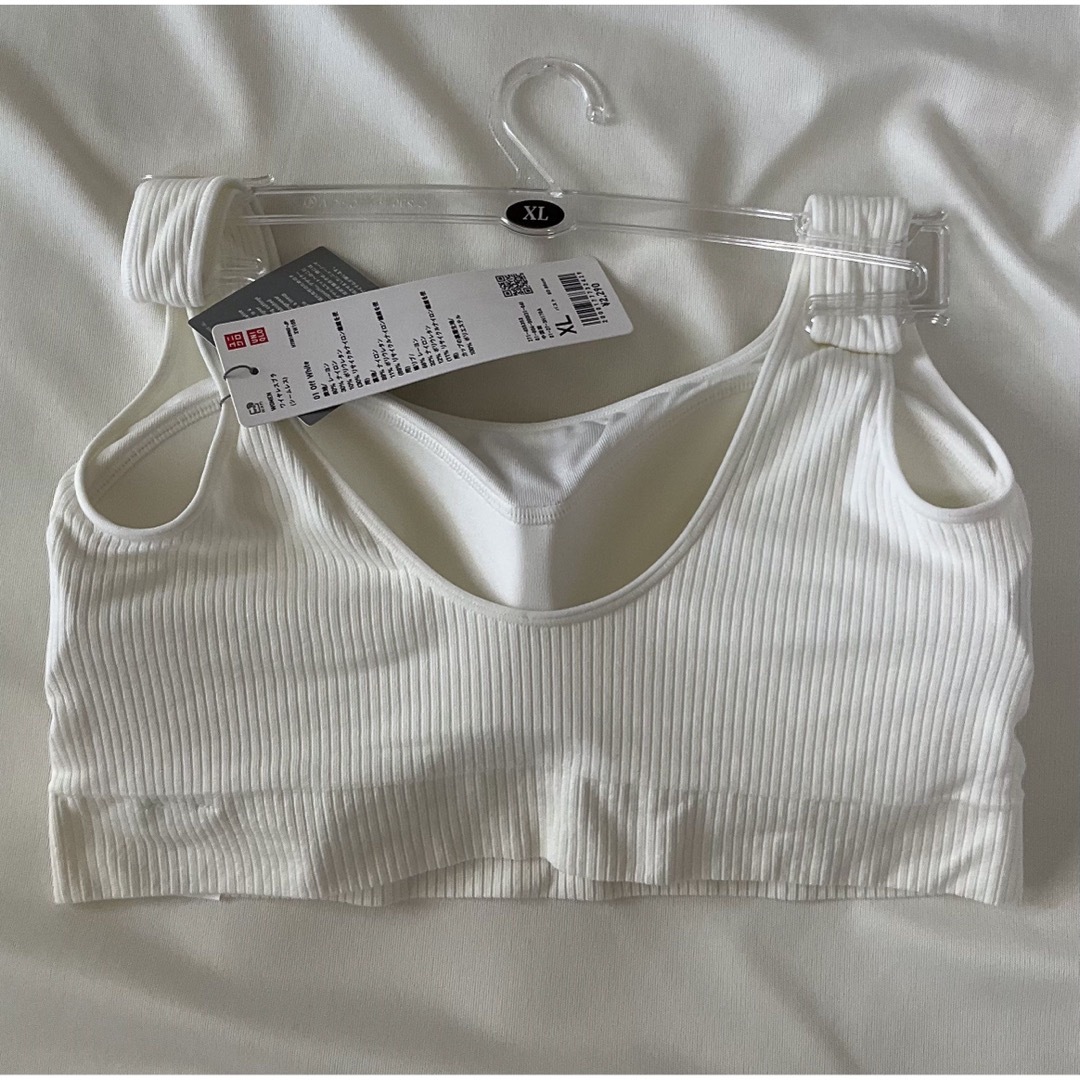 新品タグ付ユニクロ☆UNIQLOブラジャー☆XL☆ホワイト白☆ワイヤーなし