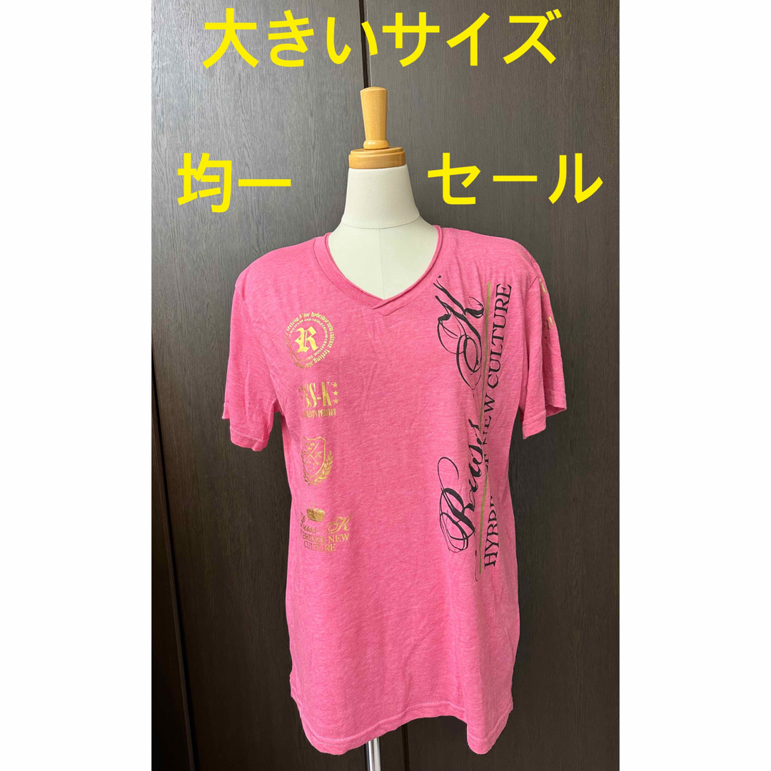 RUSS-k Tシャツ　ピンク　メンズ　レディース メンズのトップス(Tシャツ/カットソー(半袖/袖なし))の商品写真