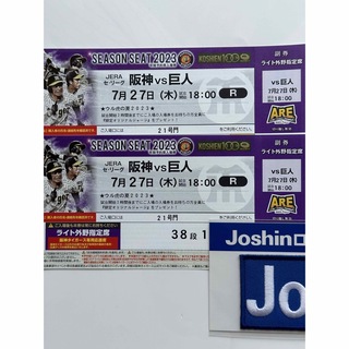 阪神vs巨人7/27ライト年間席通路側(野球)
