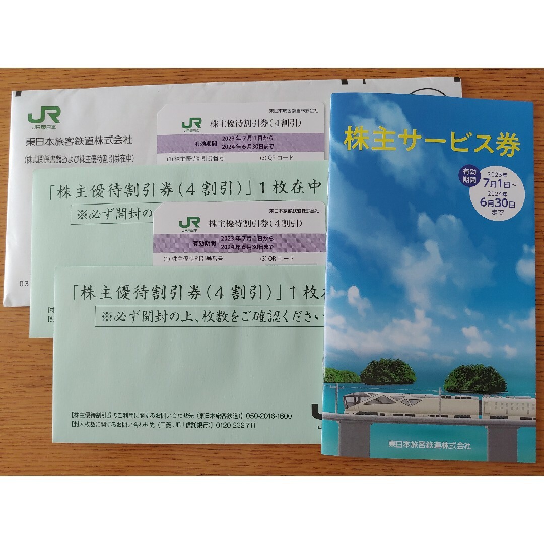 JR東日本株主優待割引券【４割引】２枚株主サービス券１冊