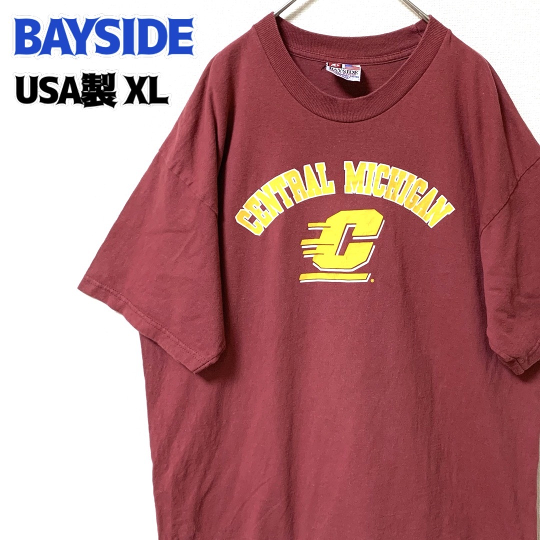 BAY SIDE(ベイサイド)のUSA製 BAYSIDE Tシャツ カレッジフットボール ゆるだぼ  XL 古着 メンズのトップス(Tシャツ/カットソー(半袖/袖なし))の商品写真