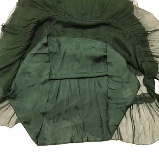 IENA - 美品 LEE MATHEWS SILK GEORGETTE ワンピース グリーンの通販