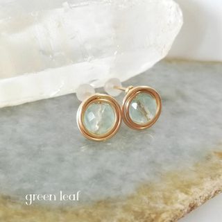 14kgf＊64面カット＊フローライトの一粒ピアス(ピアス)