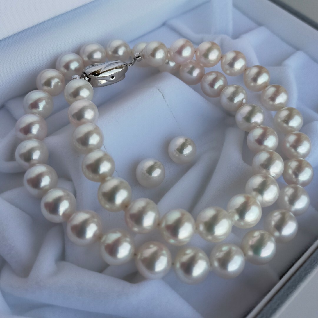 アコヤ真珠ネックレスセット 8.5〜9.0ミリ 高品質パール 日本産 新品