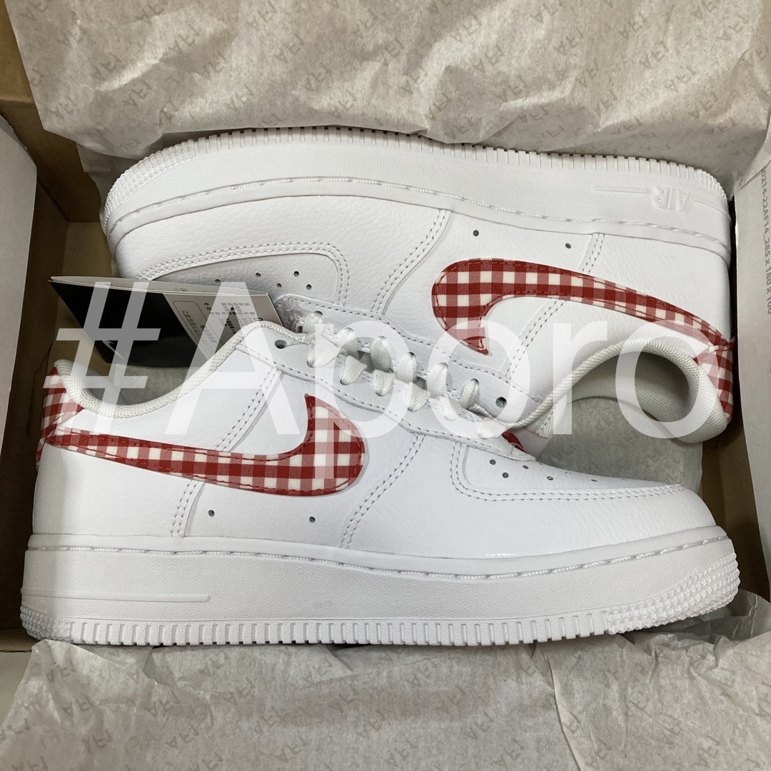 NIKE ナイキ AIR FORCE 1 ギンガムチェック レッド 赤 25