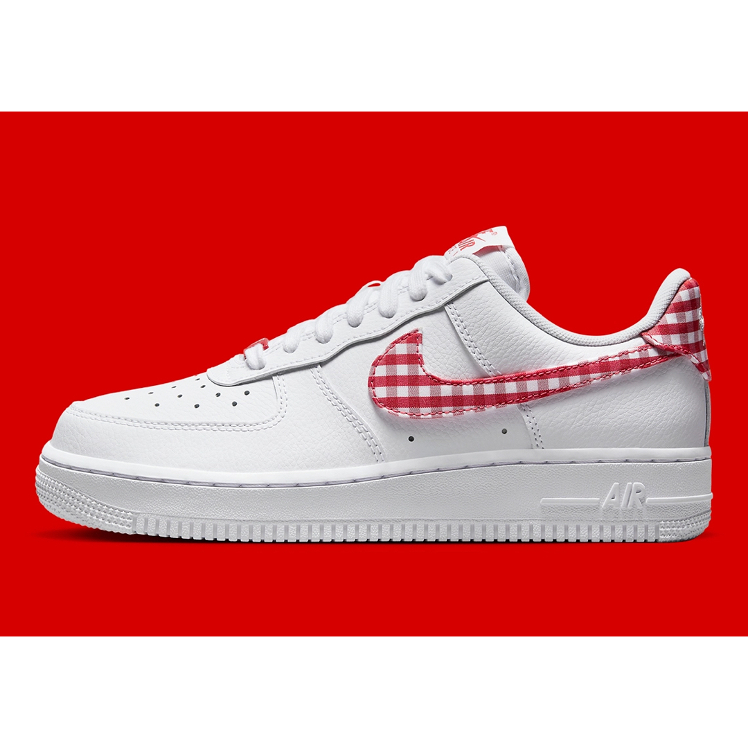 NIKE ナイキ AIR FORCE 1 ギンガムチェック レッド 赤 23.5