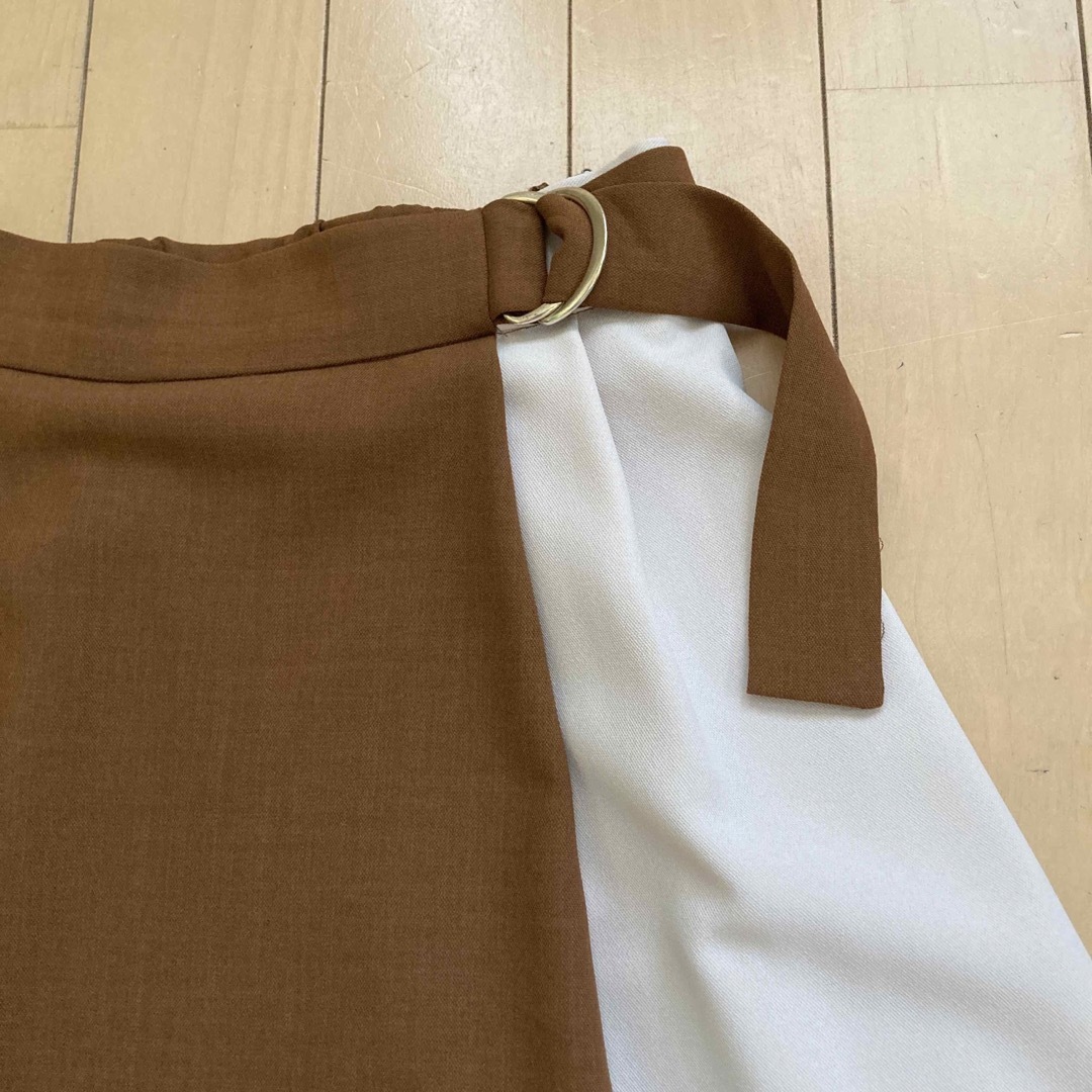 Techichi(テチチ)のテチチ☆バイカラー　ブラウン✖️ベージュ　ロングスカート レディースのスカート(ロングスカート)の商品写真