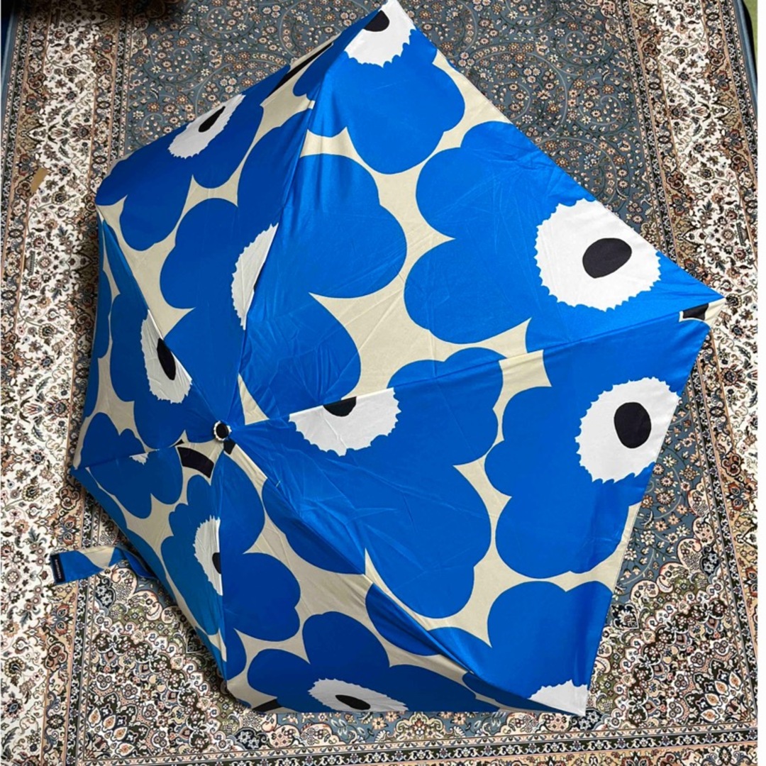 マリメッコ  折り畳み傘　ブルー