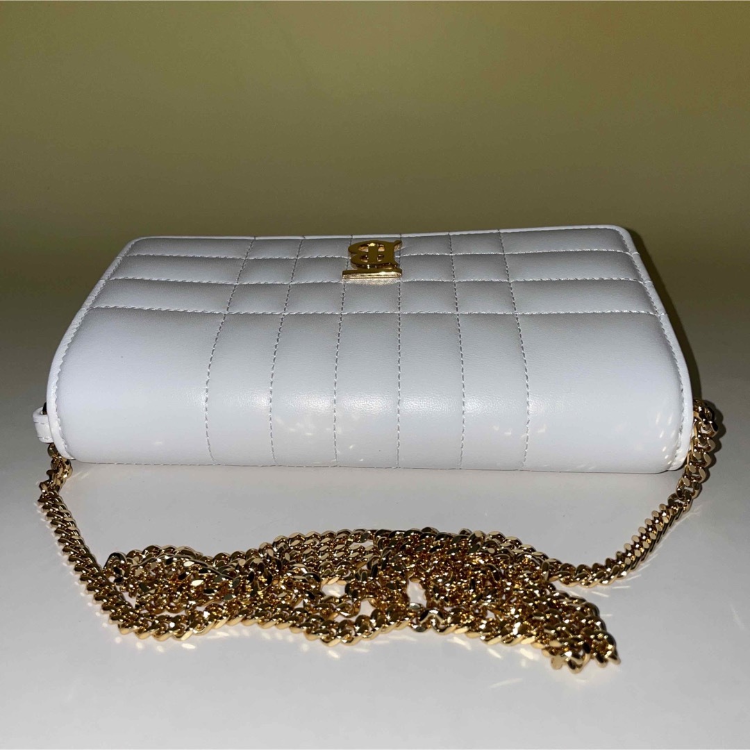 BURBERRY 極美品 ローラ ホワイト チェーンショルダーバッグ バーバリー