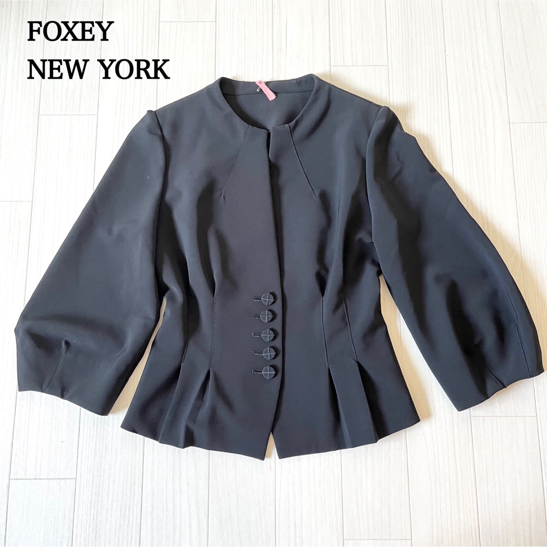 フォクシーニューヨーク ノーカラージャケット FOXEY 美シルエット ...