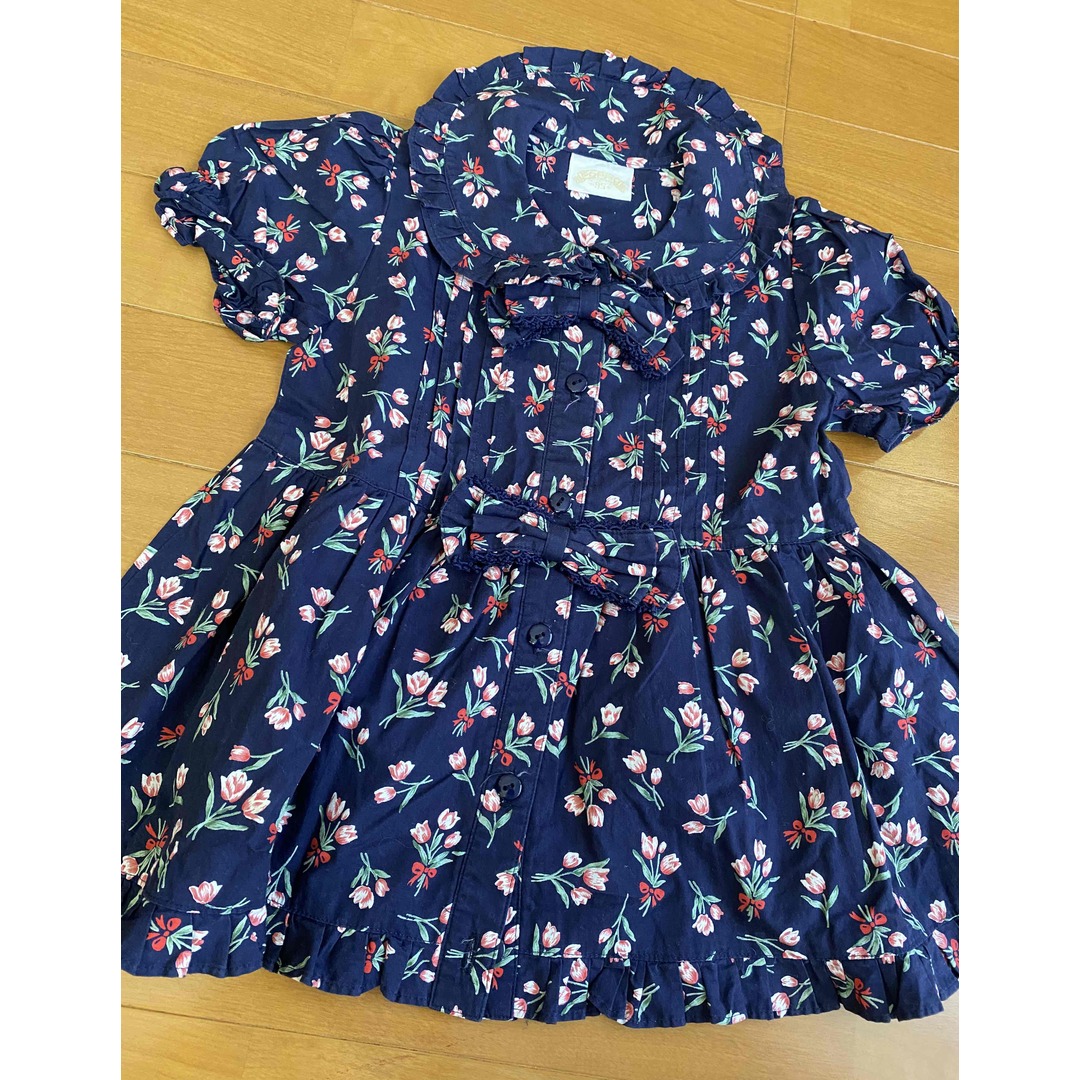 POPPY ギャザードレス95㎝ キッズ/ベビー/マタニティのキッズ服女の子用(90cm~)(ワンピース)の商品写真