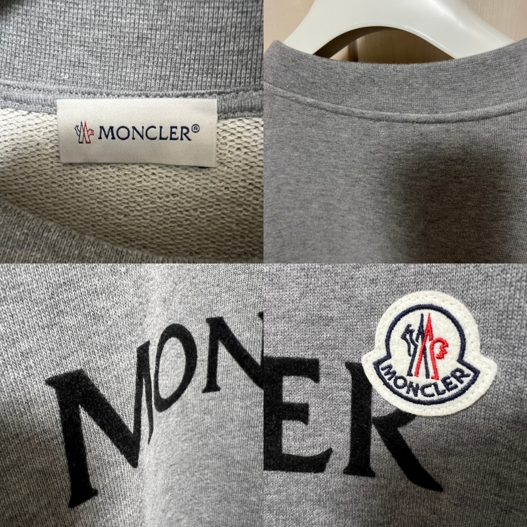 未使用】MONCLER レタリングロゴ スウェット S グレー色 正規品-