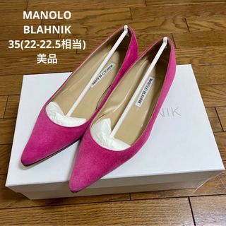 マノロブラニク(MANOLO BLAHNIK)の値下げ‼︎【美品】マノロブラニク フラットパンプス ローヒールパンプス 22cm(ハイヒール/パンプス)