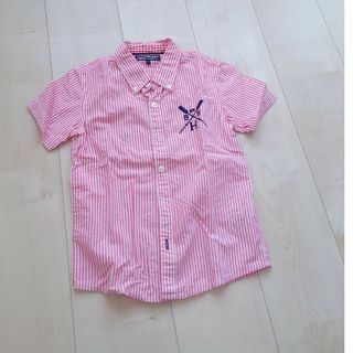 トミーヒルフィガー(TOMMY HILFIGER)のTOMMY HILFIGER　110cm　赤×白　半袖シャツ　記名なし(ドレス/フォーマル)