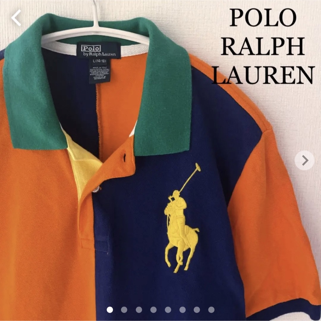 POLO RALPH LAUREN(ポロラルフローレン)のPOLO RALPH LAUREN 半袖ポロシャツ　オレンジ　ネイビー キッズ/ベビー/マタニティのキッズ服男の子用(90cm~)(その他)の商品写真