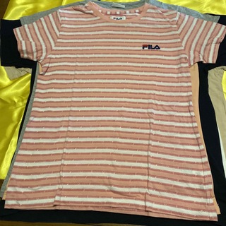 フィラ(FILA)のフィラ　ピンクボーダーTシャツ　M(Tシャツ(半袖/袖なし))