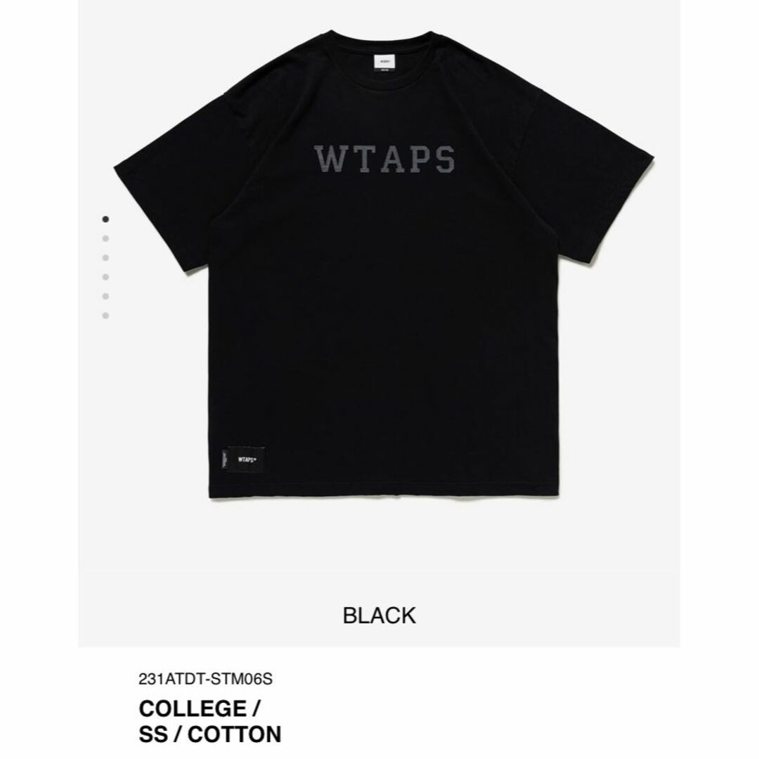 BLACK S 23SS WTAPS COLLEGE / SS / COTTON