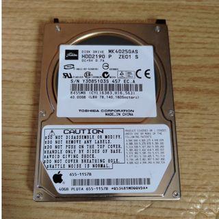 トウシバ(東芝)の東芝　IDE HDD 40GB 2.5インチ(ノートPC)