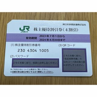 ジェイアール(JR)のJR東日本 株主優待割引券 １枚 有効期限2024年6月30日まで【送料無料】(鉄道乗車券)