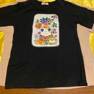 水森亜土　Tシャツ　黒系　M(Tシャツ(半袖/袖なし))