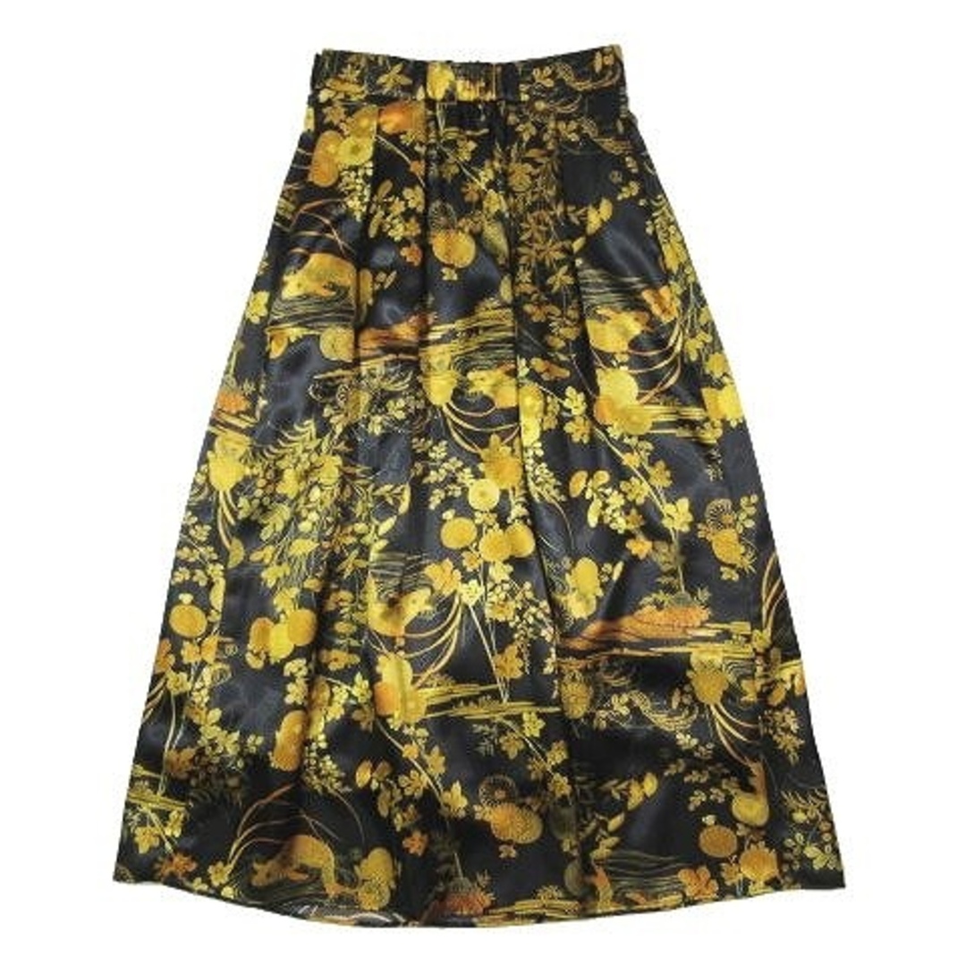 Lois CRAYON(ロイスクレヨン)の美品 23SS ロイスクレヨン &ellecy アンドエルシー 蒔絵スカート 黒 レディースのスカート(ロングスカート)の商品写真