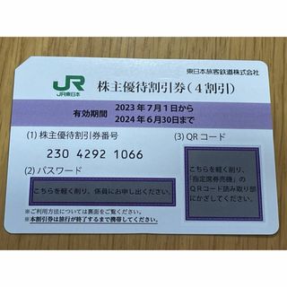 ジェイアール(JR)のJR東日本 株主優待割引券 １枚 有効期限2024年6月30日まで【送料無料】(鉄道乗車券)