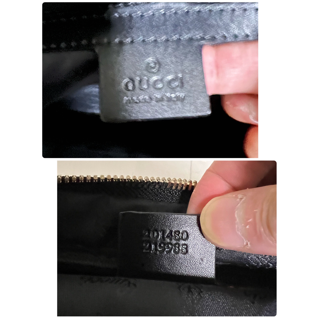 サマーセール商品超美品グッチバッグ レザー ブラック黒 シャンパンゴールド金具
