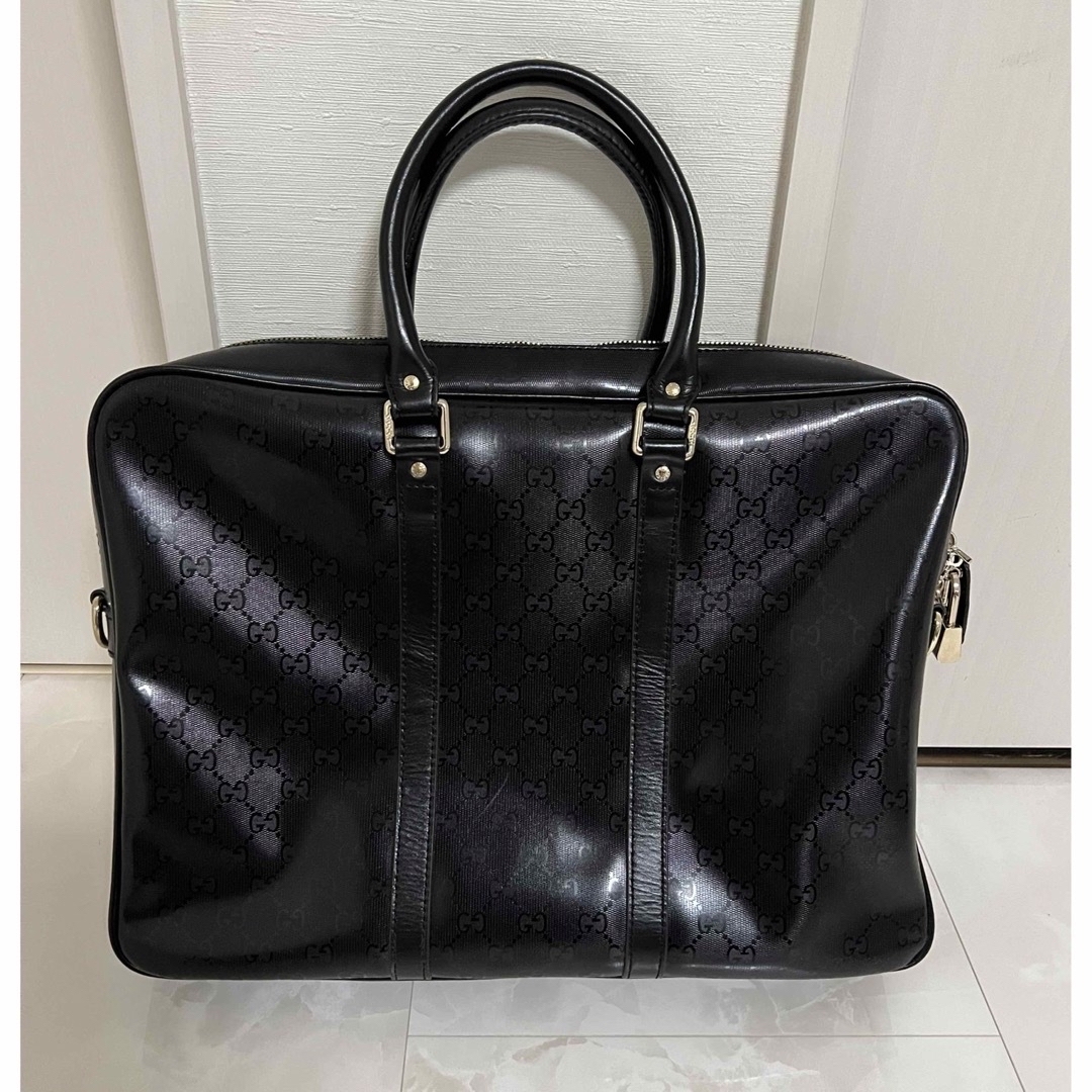 サマーセール商品超美品グッチバッグ レザー ブラック黒 シャンパンゴールド金具