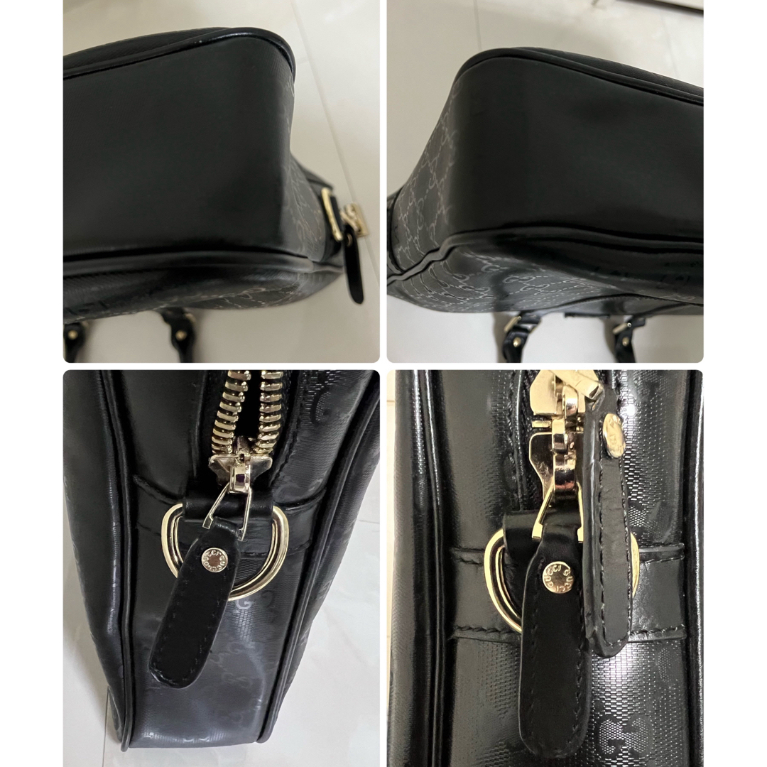 サマーセール商品超美品グッチバッグ レザー ブラック黒 シャンパンゴールド金具