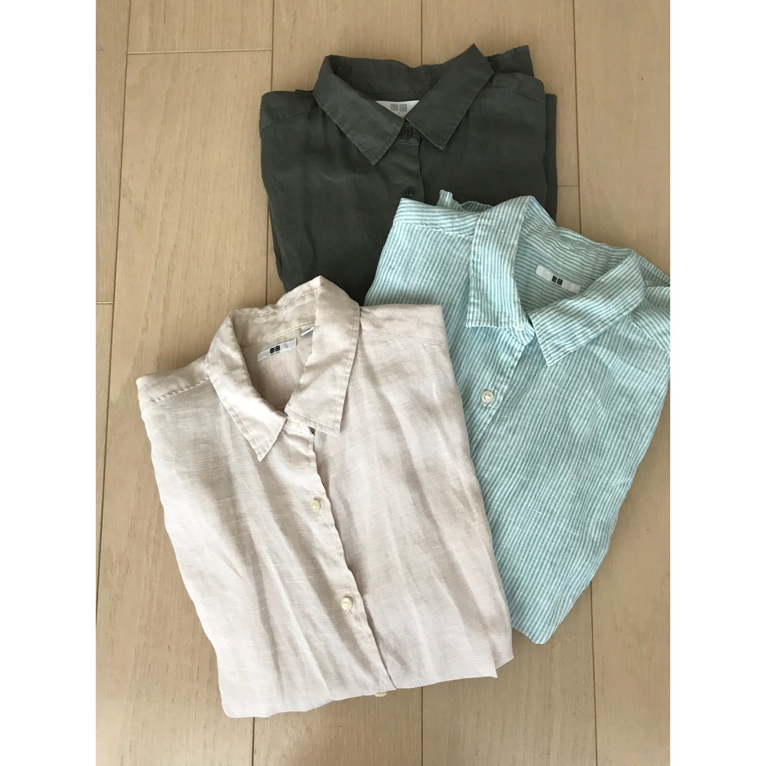 UNIQLO(ユニクロ)のユニクロ　プレミアムリネンシャツ　3点セット レディースのトップス(シャツ/ブラウス(長袖/七分))の商品写真