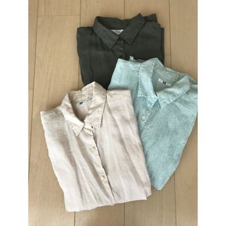 ユニクロ(UNIQLO)のユニクロ　プレミアムリネンシャツ　3点セット(シャツ/ブラウス(長袖/七分))