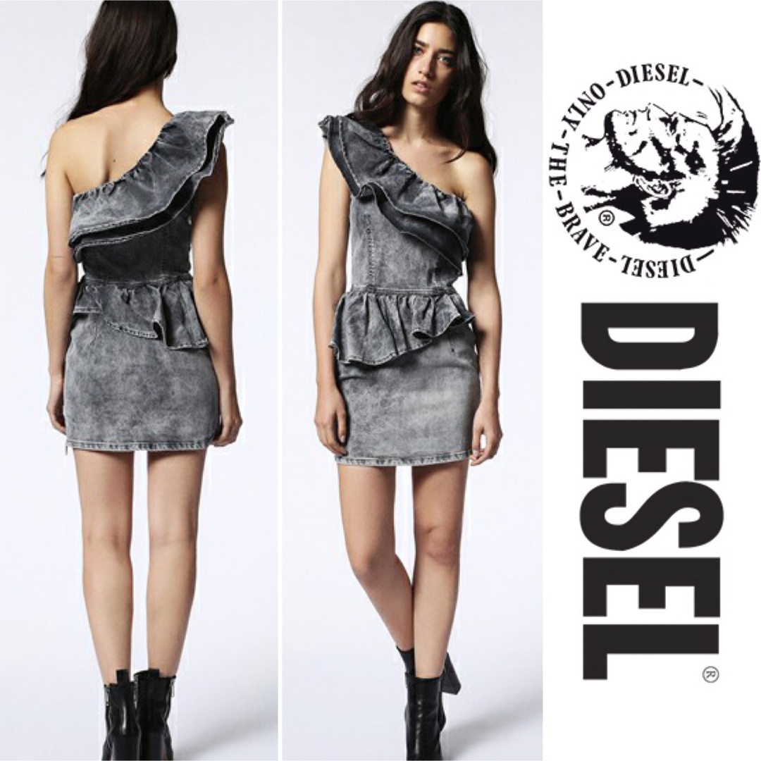 ワンピース値下げ不可・未使用品！DIESEL ワンショルダーデニムワンピース Sサイズ