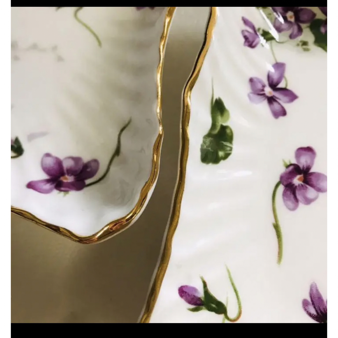Aynsley China(エインズレイ)のハマースレイ  バイオレット　スクエアプレート　２枚セット インテリア/住まい/日用品のキッチン/食器(食器)の商品写真