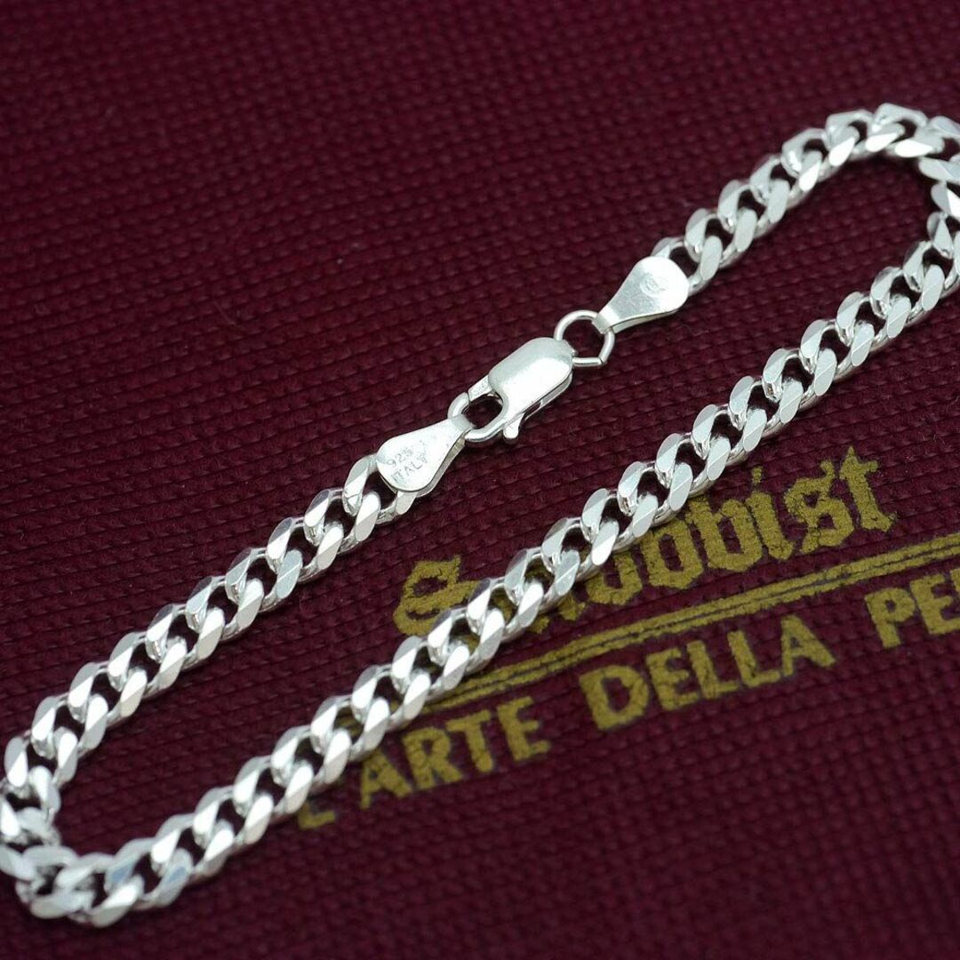 シルバーワン イタリア製 シルバー 喜平ブレスレット 6面カット 幅3mm～7.