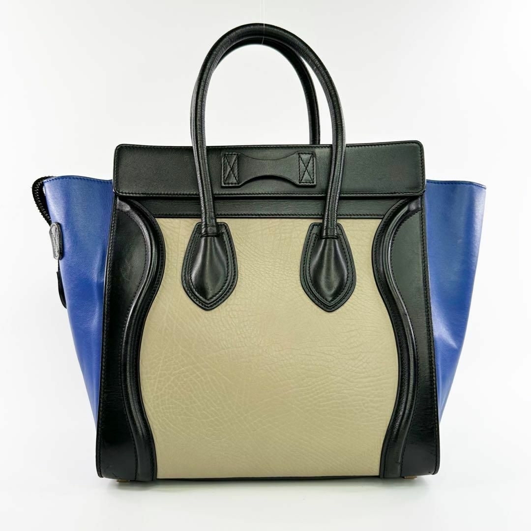 美品 CELINE セリーヌ ラゲージ マイクロ ショッパー トリコロール
