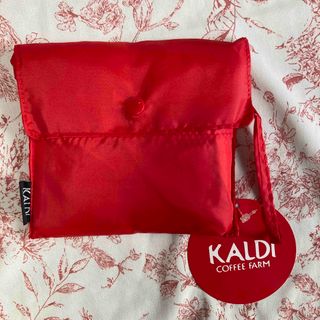 カルディ(KALDI)の【KALDI】オリジナルエコバッグ　レッド　赤(エコバッグ)