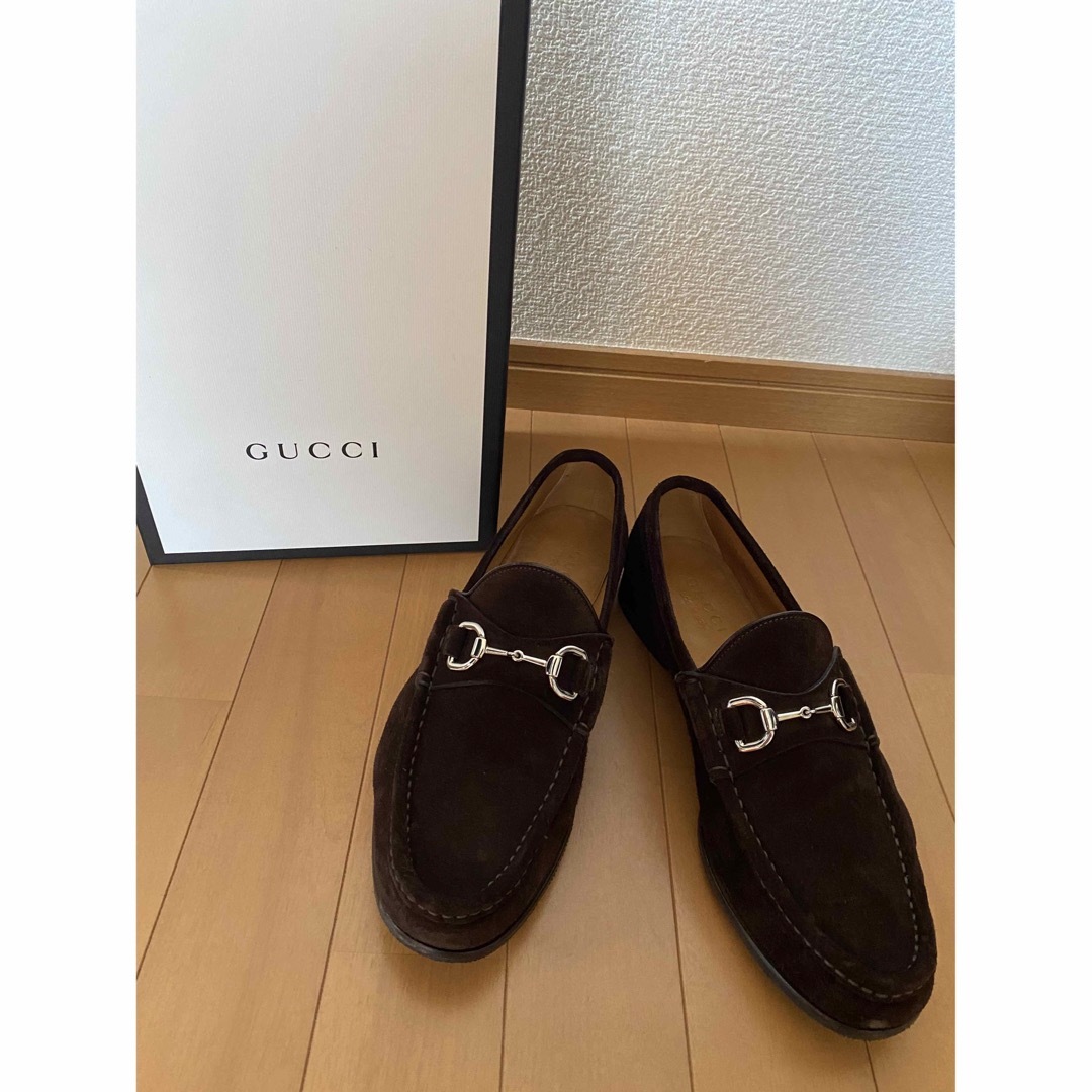 ☆新春福袋2024☆ GUCCI グッチ ビットローファー スエード ブラウン