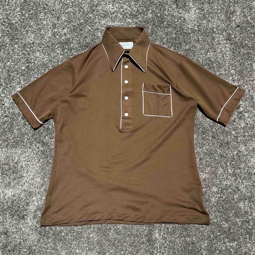 70s Vintage ポロシャツ　長袖　goffa contena