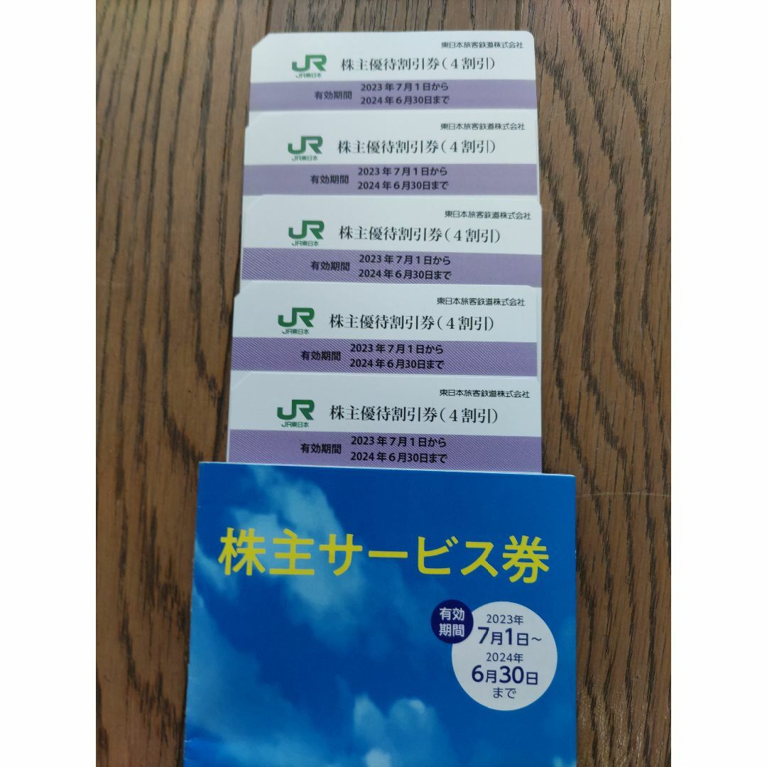 JR東日本　株主優待割引券5枚&株主サービス券