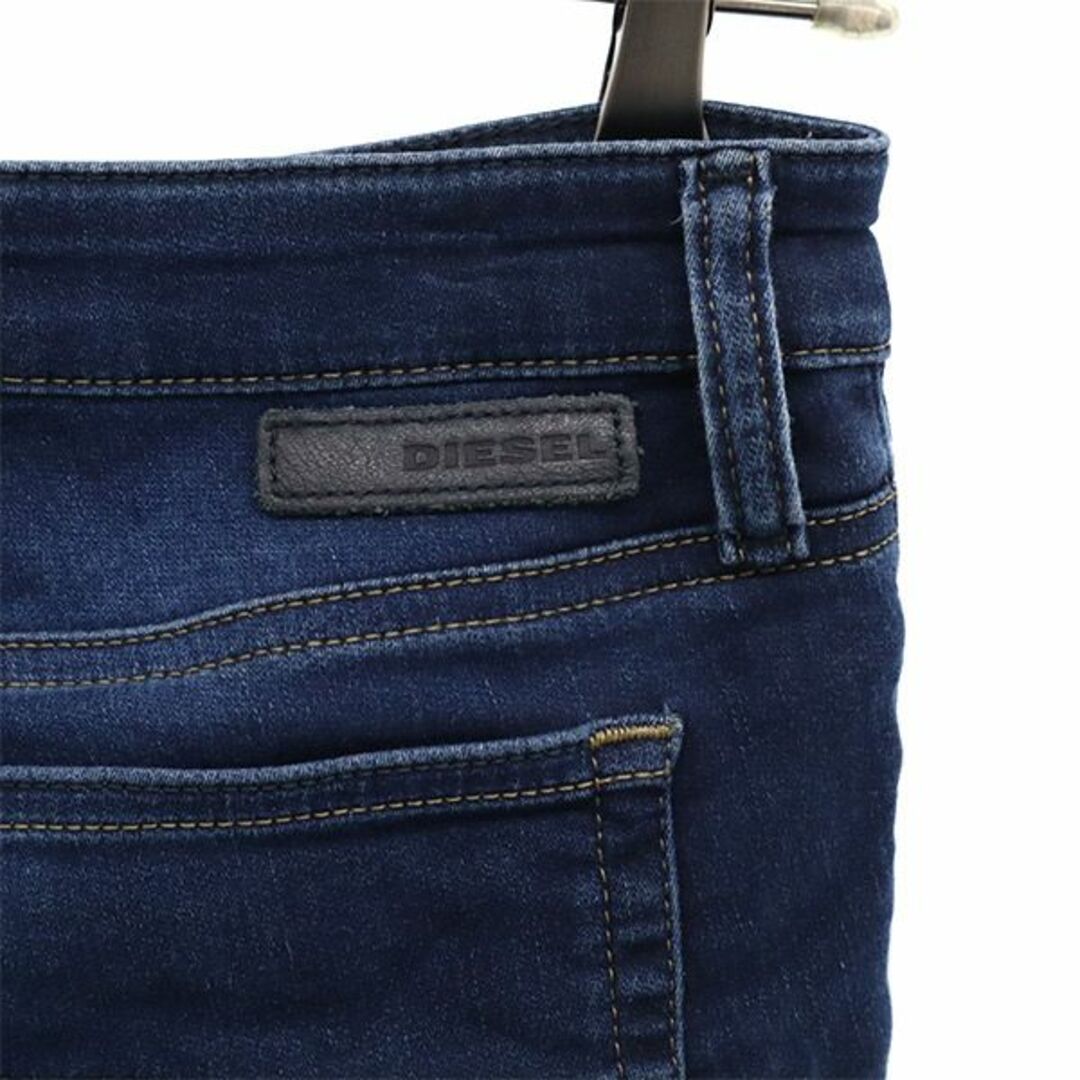 ディーゼル ロゴワッペン スキニー デニム スウェット パンツ W27 ネイビー DIESEL レディース 【中古】 【230702】